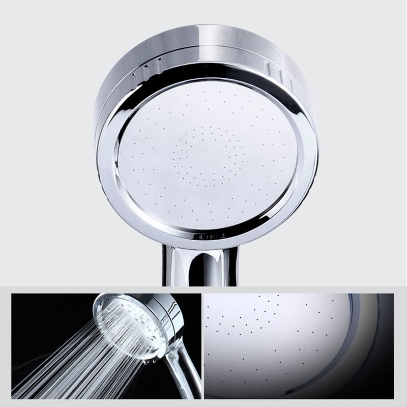 Modern Handheld Shower Head 5-Spray Patterns Chrome Round Wall-Mount Shower Head