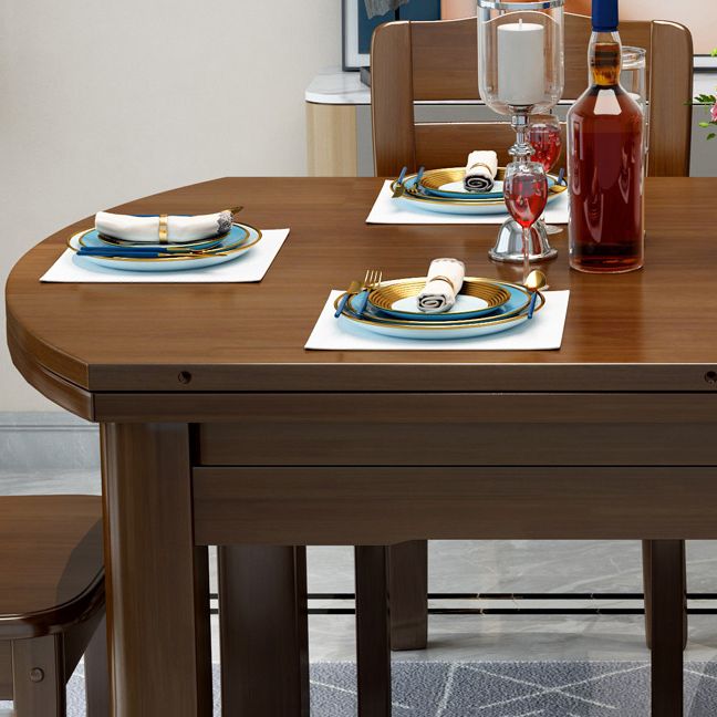 Extendable Dining Table Wood Dining Table for Kitchen Dining Room