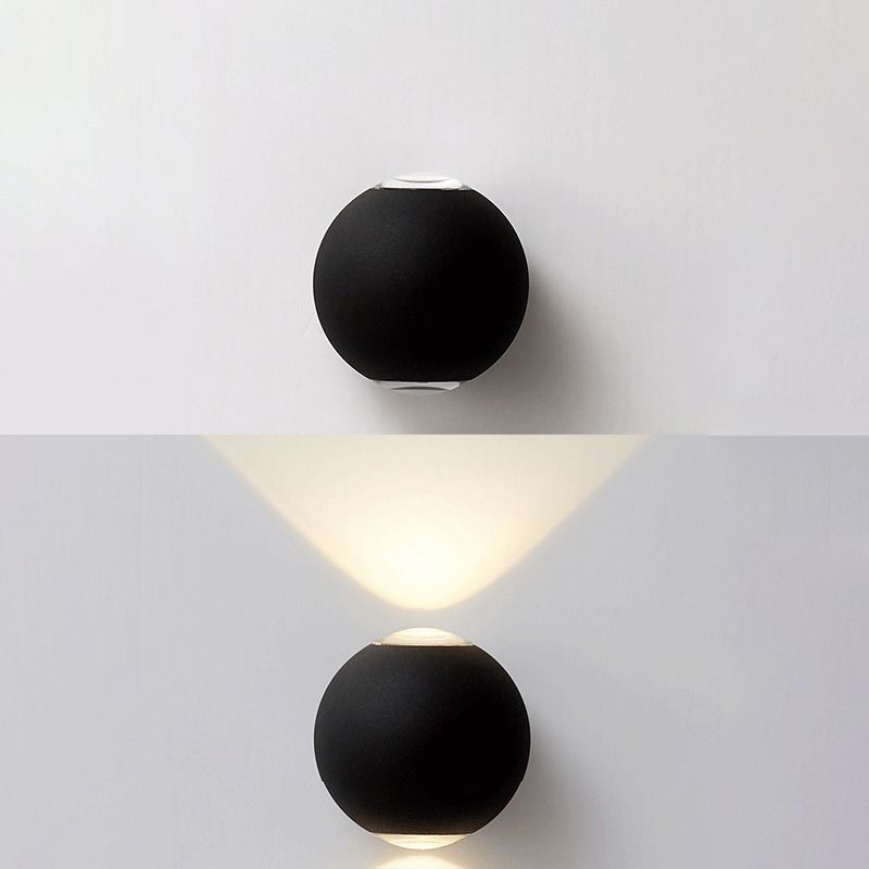 Modern Creative LED Waterproof Wall Lamp Aluminium Sphere Wall Sconce with Clear Glass Shade