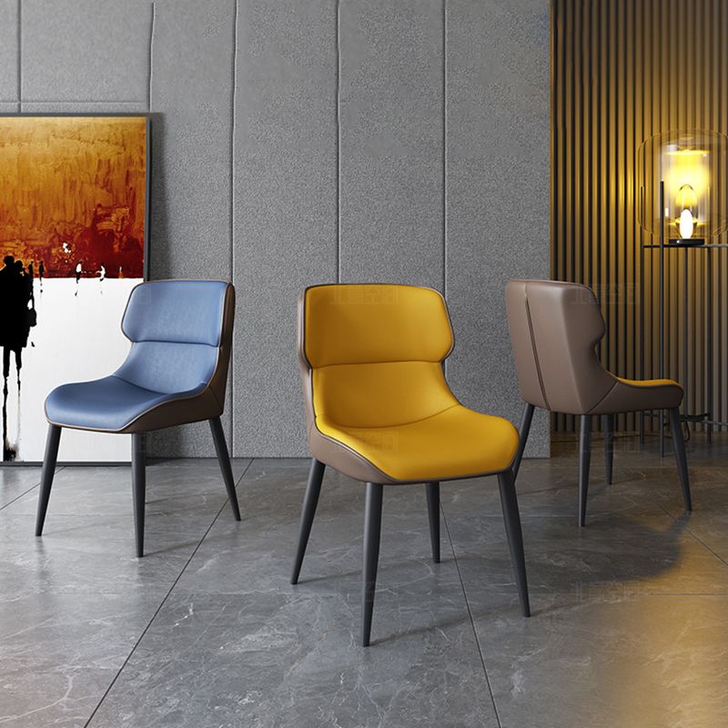 Contemporary Dining Chair Armless Metal Wingback Chairs for Kitchen