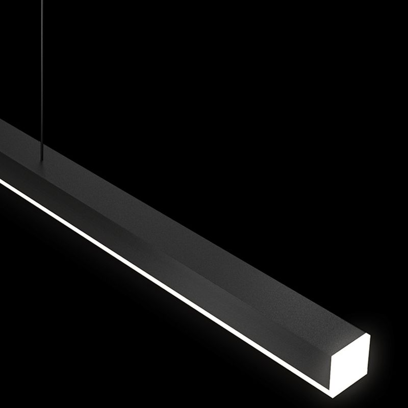 LED Island Lamp Modern Black Island Hanging Lamp with Acrylic Shade for Dining Room