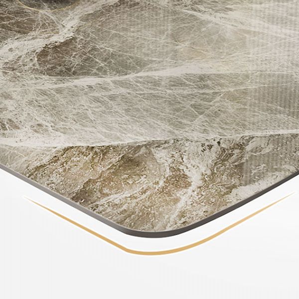 Modern Sintered Stone Table Set of 5/7 with Rectangle Table Dining Set with PU Leather  Chairs