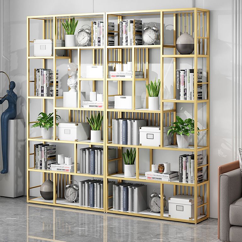 Contemporary 70.87" H Metal Shelf Open Bookcase for Living Room