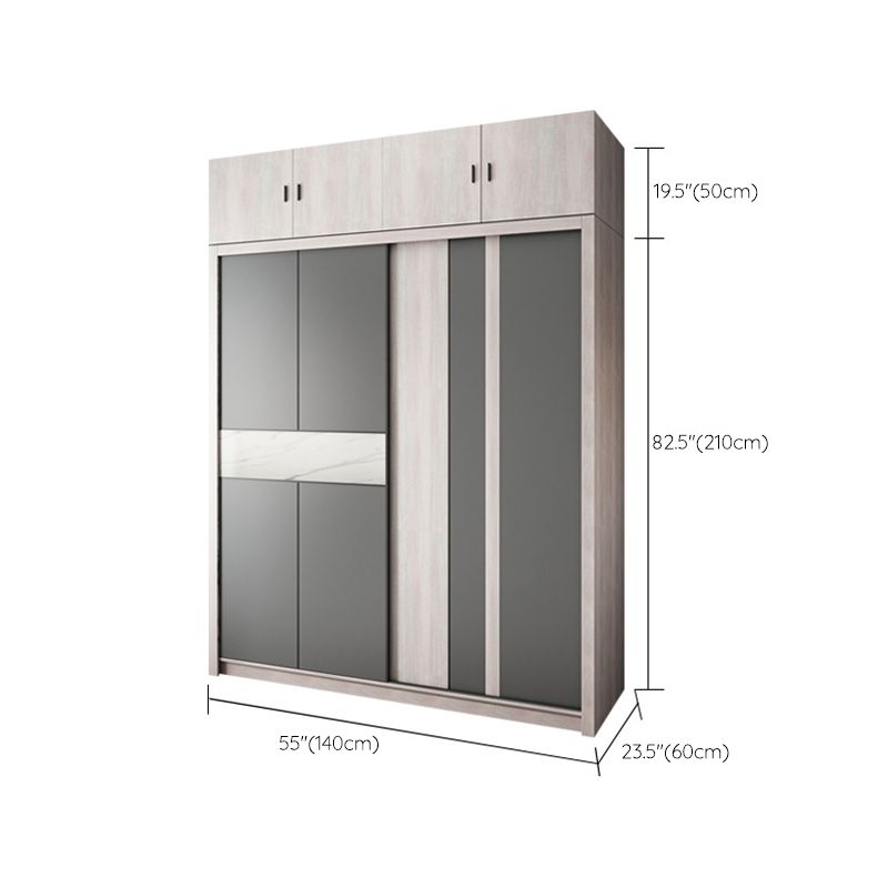 Sliding Wardrobe Closet with Shelves Modern Wardrobe Armoire