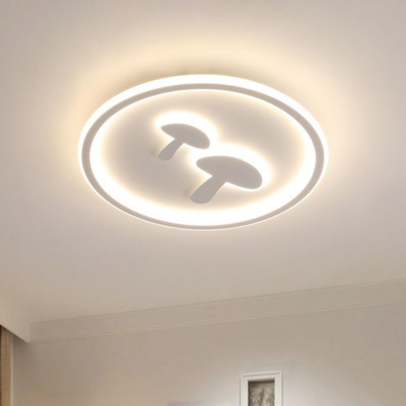 Acrylique Mushroom and Circle Shaped Flush Ceiling Light Cartoon DEL Flush Mount Lighting Fixture for Kids Bedroom