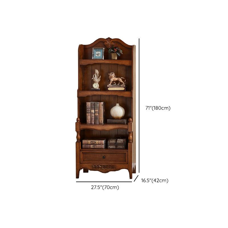 Modern Style Closed Back Bookshelf Standard Wood Bookcase with Shelves