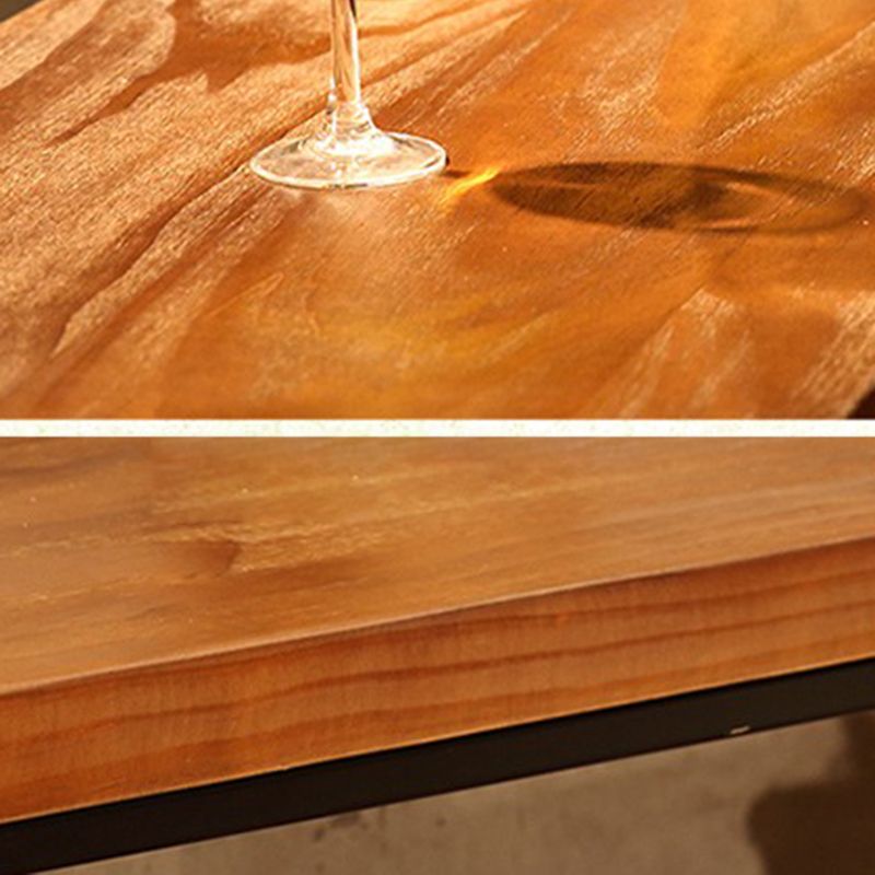 Glam Style Rectangle Bar Table Trestle Base Bar Dining Table for Home