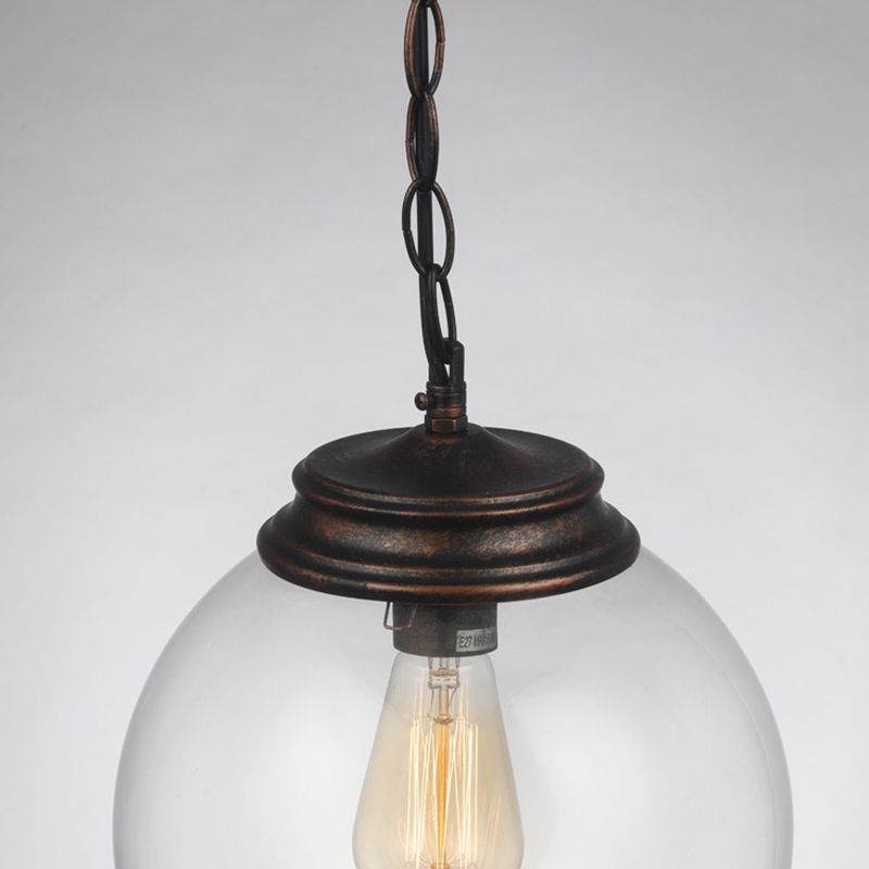 Lampada a sospensione singola in ferro laccata nella luce a sospensione in vetro in stile in stile conciso industriale