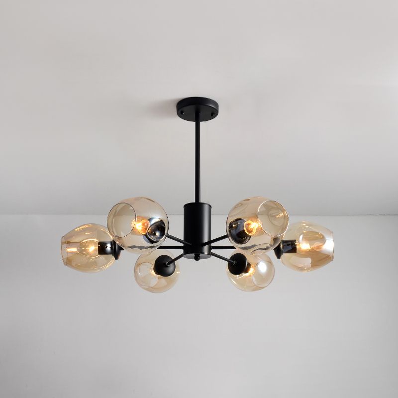 Contemporary Hanging Ceiling Lights Clear Glass Pendant Chandelier for Living Room
