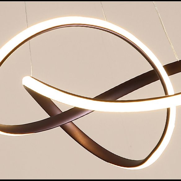 Modern Twist Suspended Lighting Fixture Metallic Pendant Lighting Fixtures for Restaurant