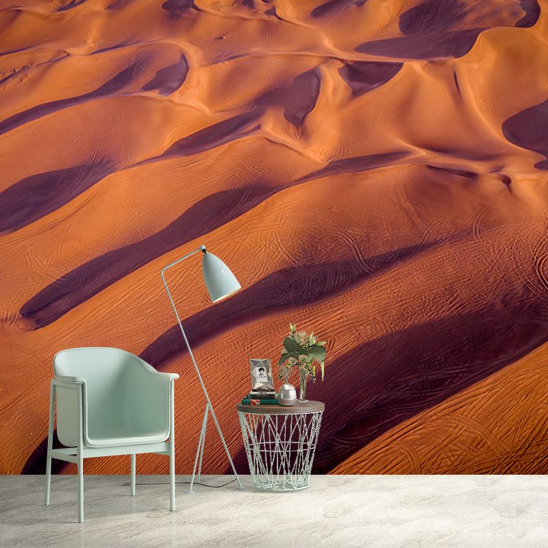 Desert Mural Wallpaper Moisture Resistant Wall Covering for Sitting Room