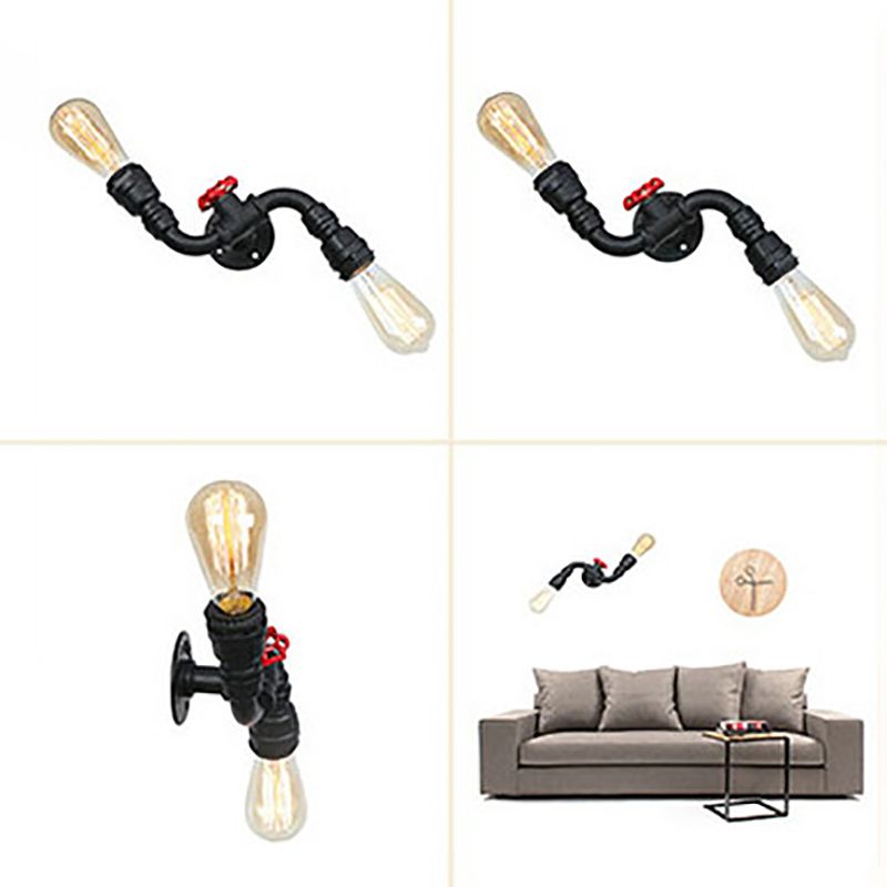 Acqua in metallo Acqua Wall Sconcetto illuminazione a parete in stile industriale lampada montata