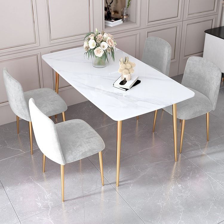Nordic 1/2/5 Pieces Dining Set Rectangle Stone Dining Table for Dining Room