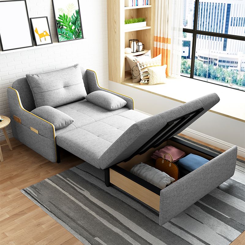 Convertible Contemporary Cotton Blend Bed Sofa Couch in Gray