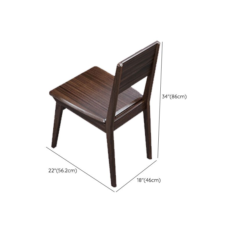 Contemporary 1/2/5/7 Pieces Furniture Rectangle Solid Wood Dining Table Set in Brown