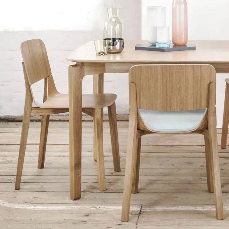 Chaise d'appoint de salle à manger en bois contemporaine, chaise d'appoint à dossier ouvert pour cuisine