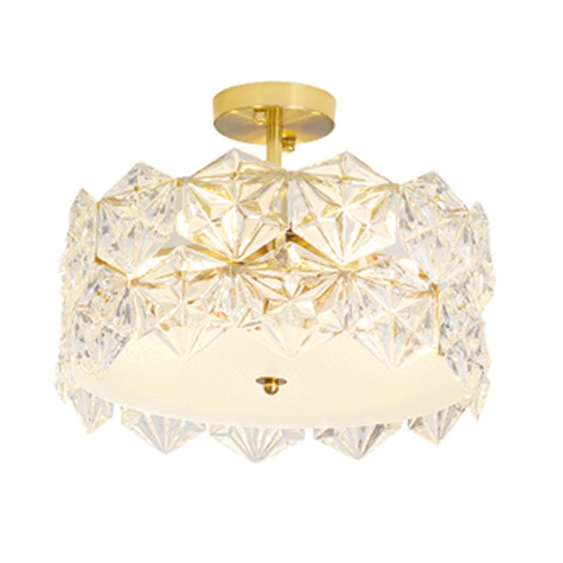 Plafon de forme ronde Mount de chasse moderne en fer moderne avec abat-jour en verre pour étudier