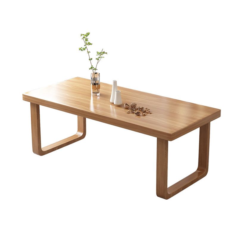 Simplicity Rectangle Dining Table Natural Pine Solid Wood Sled Base Table