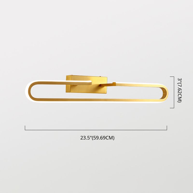 Postmodern Oval Ring Wall Mounted Lights Acrylic Flush Mount Wall Sconce for Bathroom