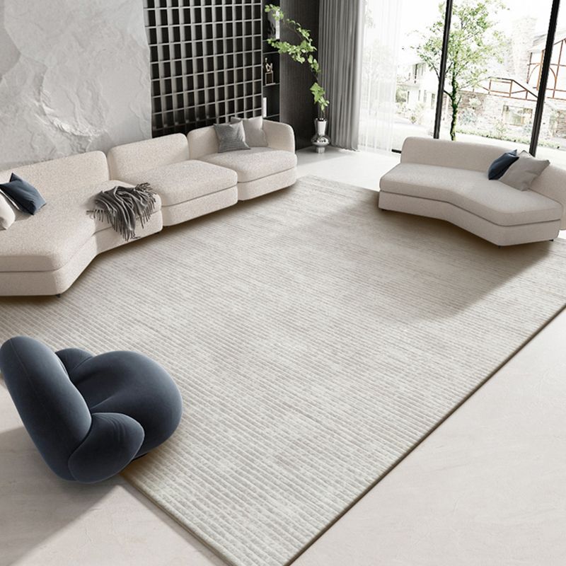 Modern Solid Color Area Carpet Grey Polyester Area Rug Easy Care Rug for Home Decor