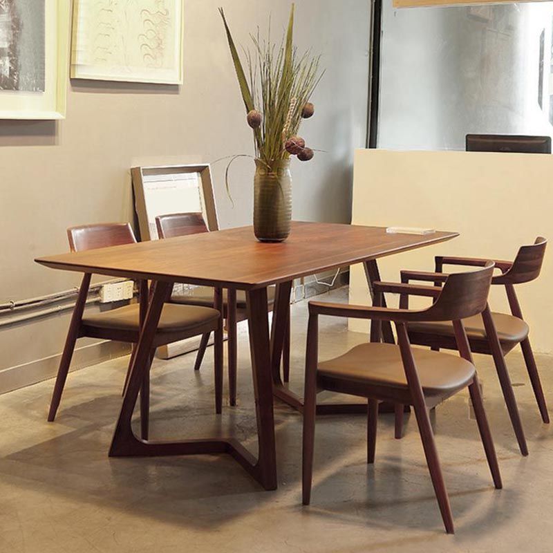 Modern 1/5 Pieces Dining Set Rectangle Wood Dining Table for Living Room Kitchen