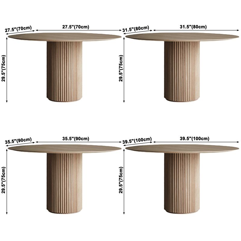 Mesa redonda de comedor de madera maciza mesa de madera moderna con pedestal para restaurante