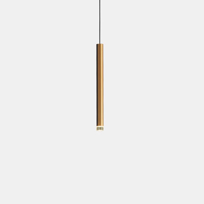 Gouden afwerking lineaire ophanging licht postmodern 1 lamp metalen hanger voor eetkamer