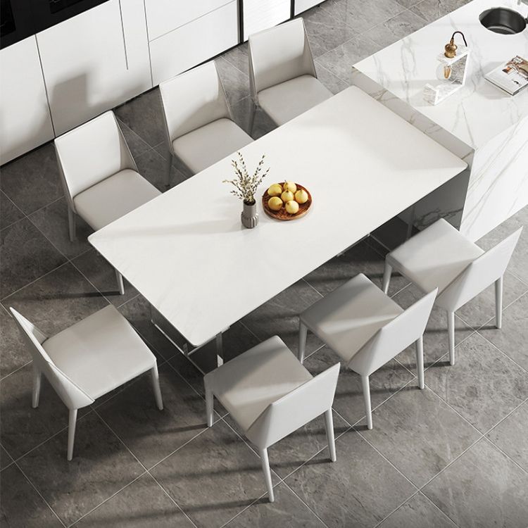 Acrylic Contemporary Rectangular Dining Table Sintered Stone Table with Acrylic base