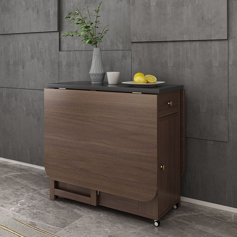 Tavolo da pranzo moderno del rettangolo moderno di metà secolo con base in legno massiccio, 59 "l x 29.1" h