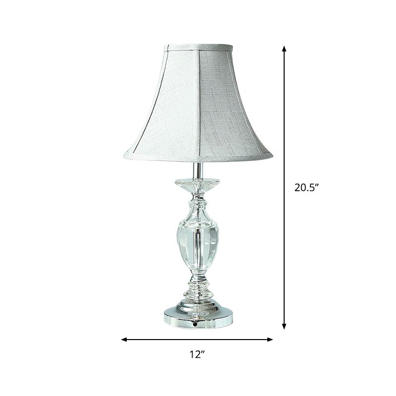 Lampada da notte minimalista con campana con pannelli, cristallo tagliato a mano, lampada da comodino per camera da letto a 1 testa in grigio