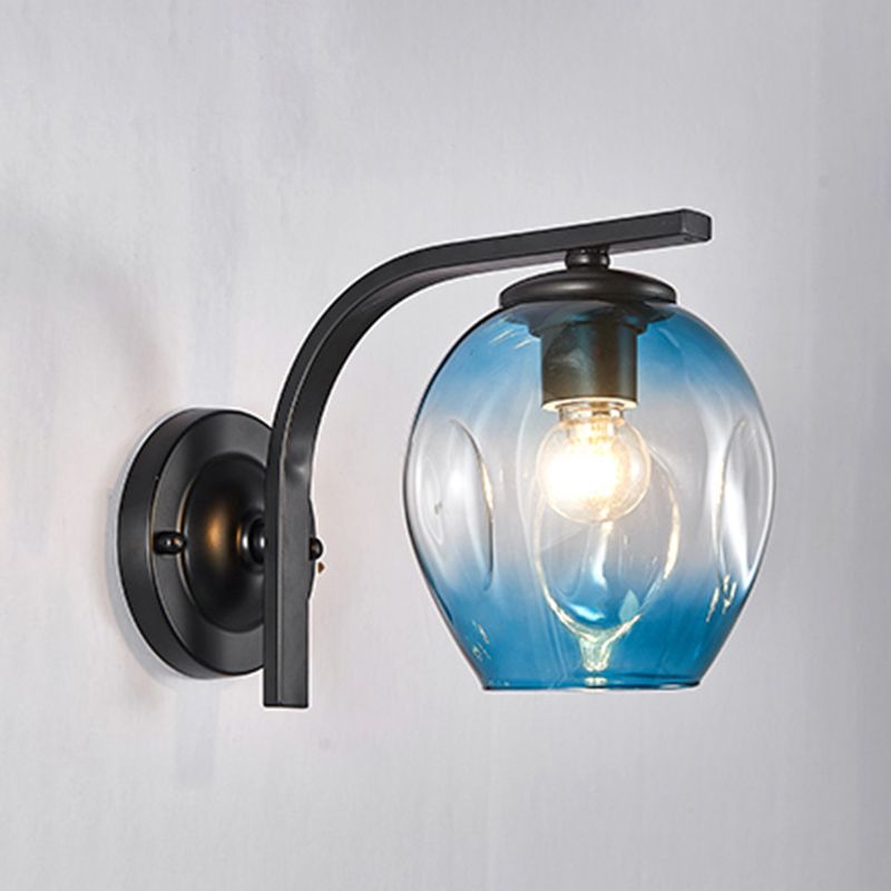Glass Cup Shaped Sconce Lamp Stylish Modern 1 Head Wall Lighting Fixture