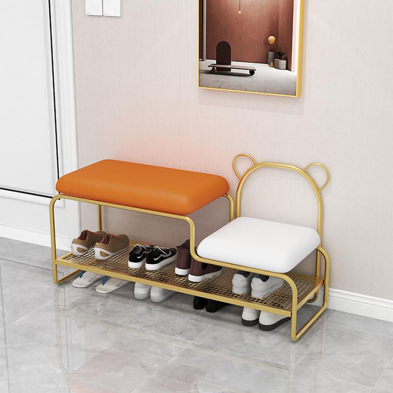 Modern Cushioned Seating Bench Rectangle Shoe Storage Entryway Bench , 13.5 inch Wide