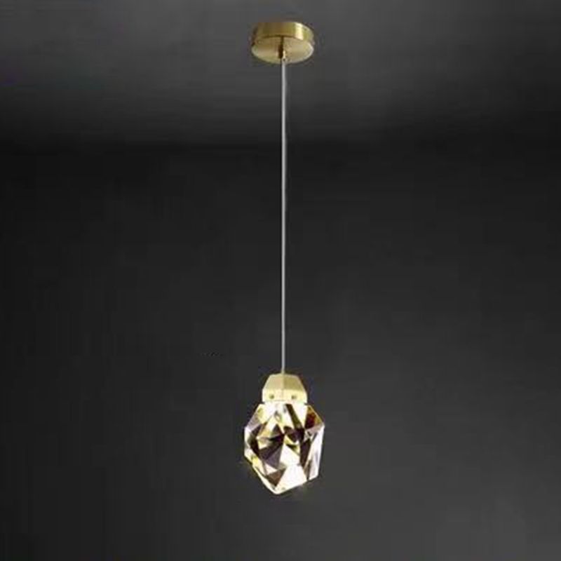 Lámpara de múltiples colgantes geométricos luces colgantes de cristal de estilo de lujo modernos en acabado dorado para sala de estar
