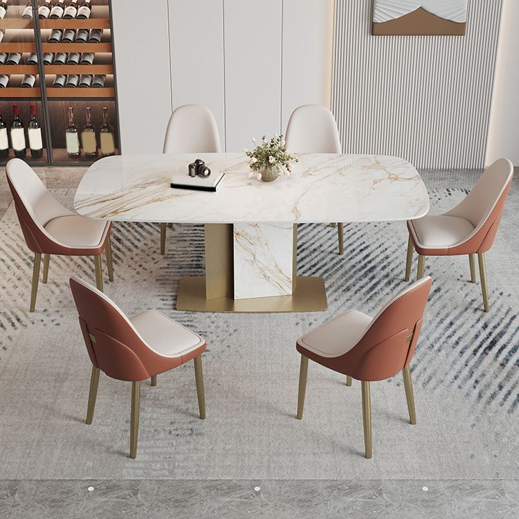 Luxurious Sintered Stone Top Dining Set Rectangle 1/4/5/7 Pieces Dinette Table Set
