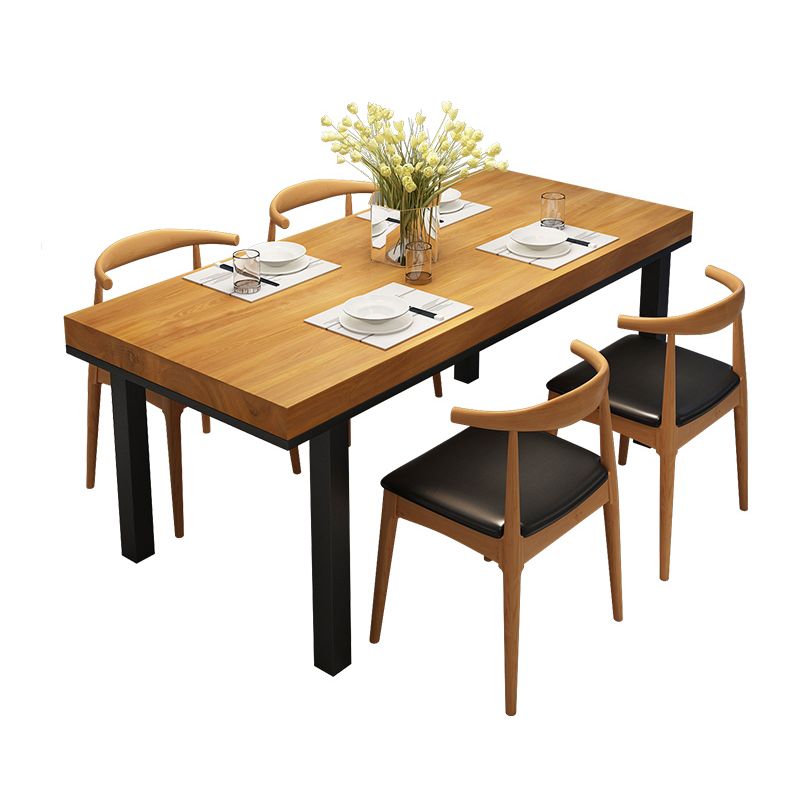 Rectangle Industrial Style Solid Wood Dining Room Set with 4 Legs Table Dining Room Furniture