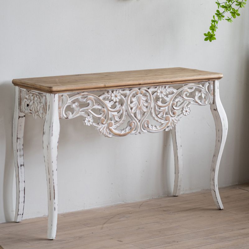 Rectangle Shape French Country Console Table White Wood Sofa Table