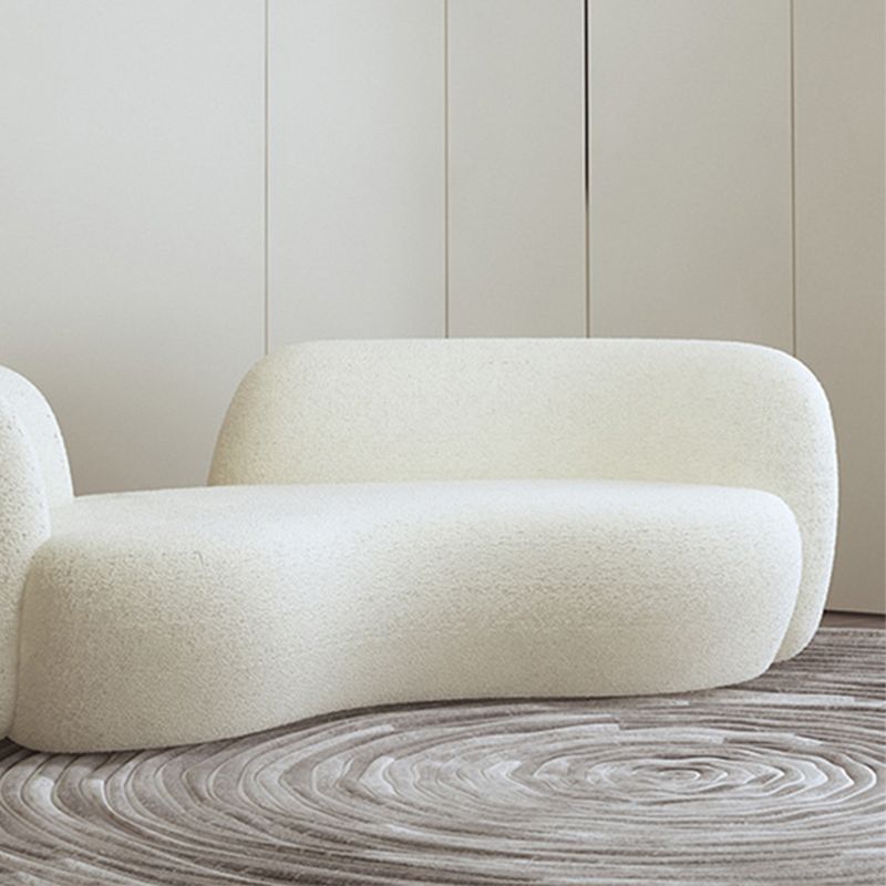 Recessed Arm Sofa in White Modern Style Sofa 28.32 Inches High