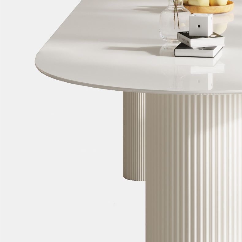 Modern Style White Dining Table Sintered Stone Table for Home
