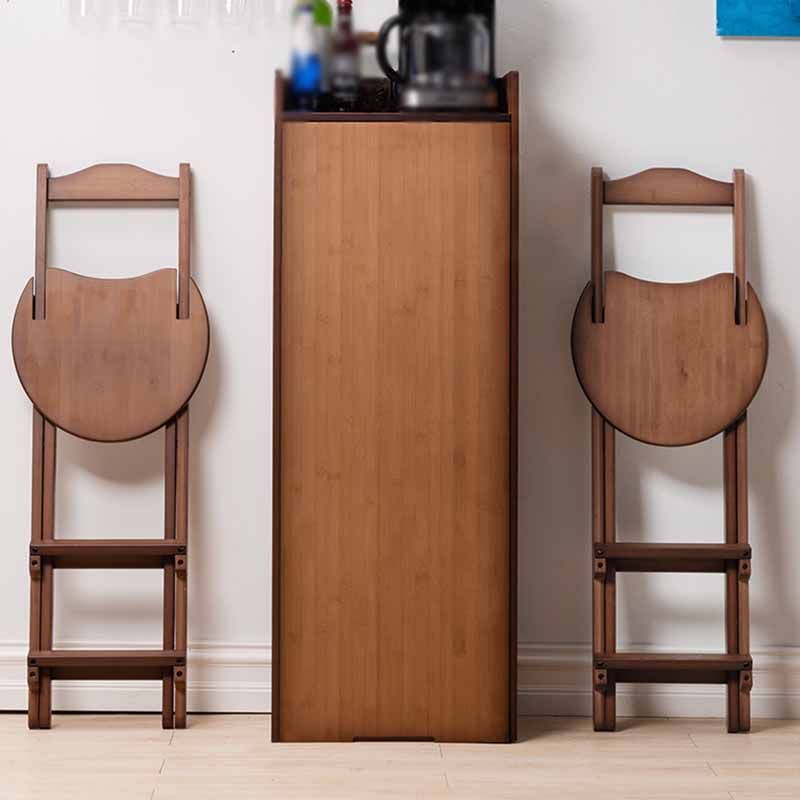Taburete de bar minimalista para interiores, taburete plegable con respaldo de madera sin brazos