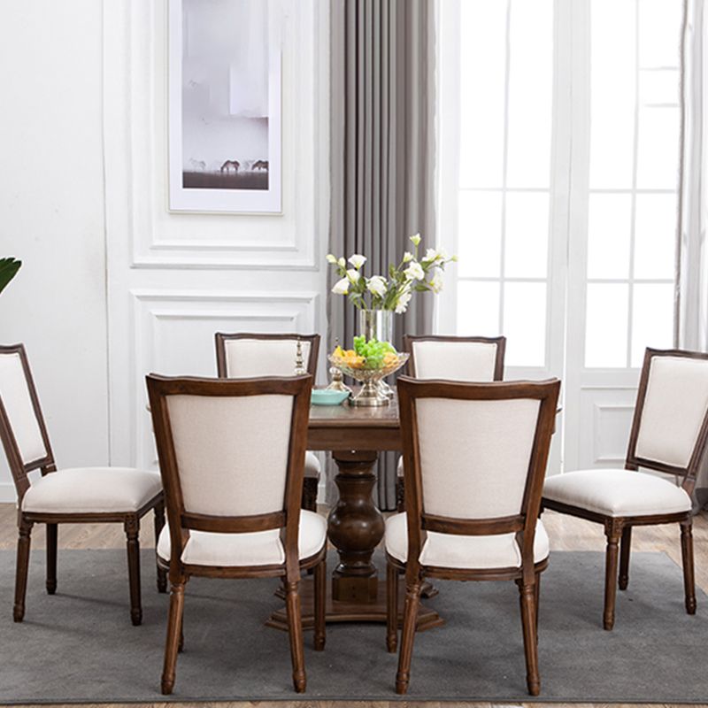 Silla sin brazos de comedor de madera tradicional, silla lateral de comedor con respaldo abierto para uso doméstico