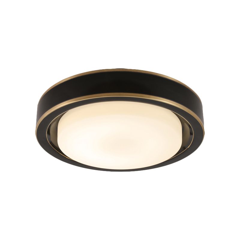 15"/19" W¬†Nero/ottone¬†Plafoniera da soffitto Drum Classic¬†Vetro smerigliato¬†LED¬†Camera da letto¬†Montaggio a incasso¬†in¬†Bianco/Luce calda¬†