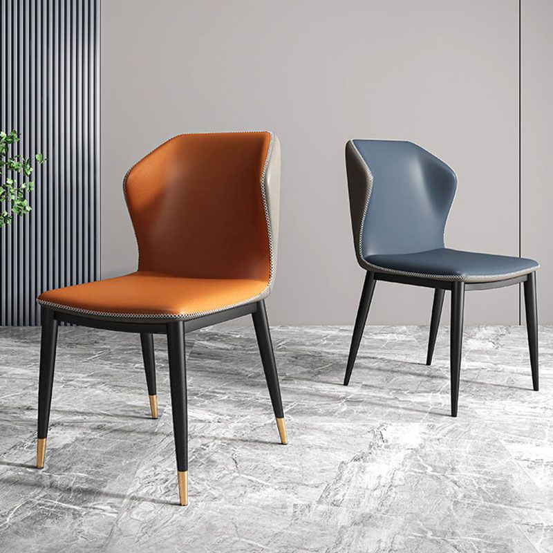 Industriële stijl wingback stoel lederen eetwarmeloze stoelen voor keuken