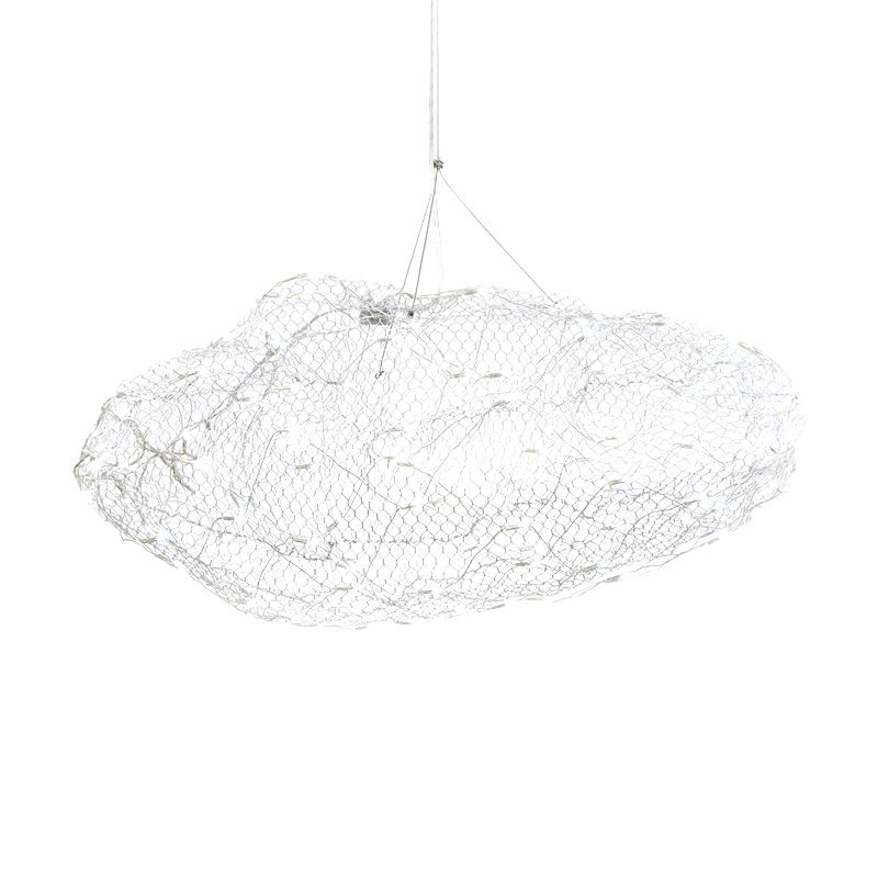 12 "/16" W Lampadellier a forma di nuvola con lampada appesa a LED a LED in metallo modernista in metallo, luce calda/bianca