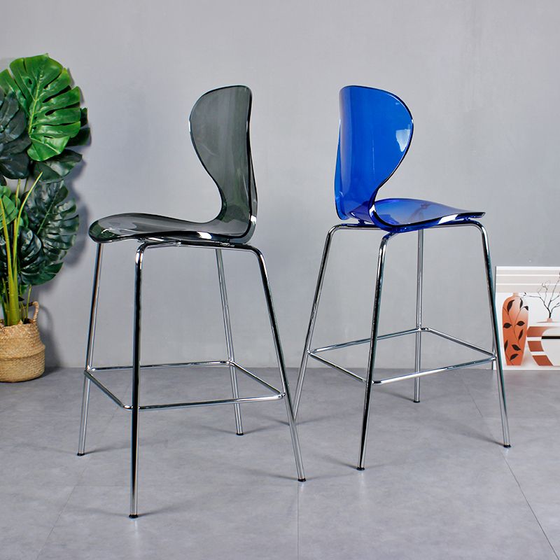 28-inch Height Barstool Modern Indoor Transparent Plastic Bar Stool