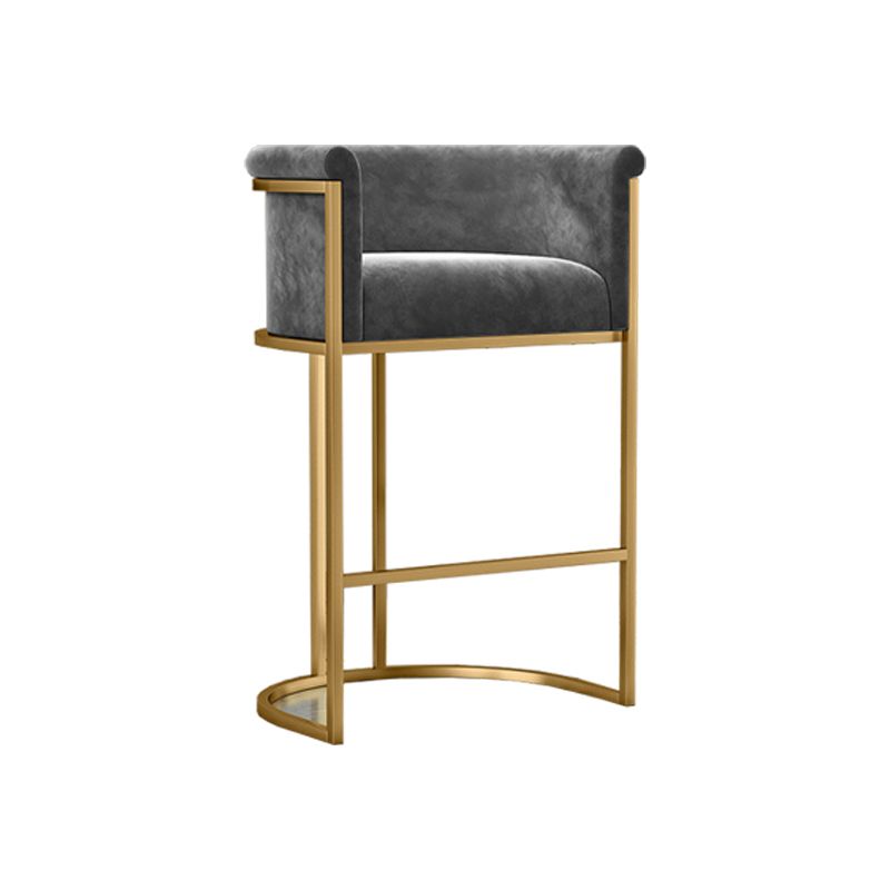 Low Back Footrest Bar Stools Scandinavian Fabric Barstool for Restaurant