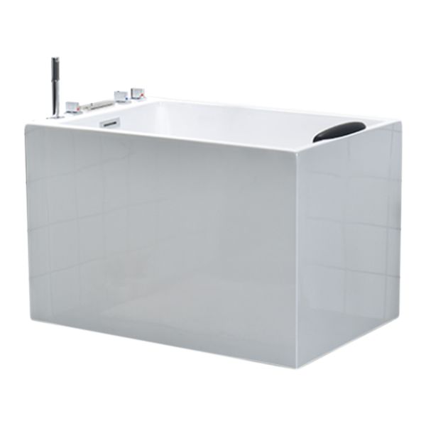 Back to Wall Bath Rectangular Antique Finish Soaking Modern Tub