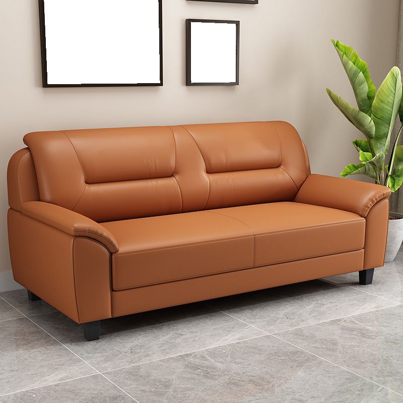 Standard Tight Back Sofa Set Faux Leather Pillow Top Arm Sofa Couch