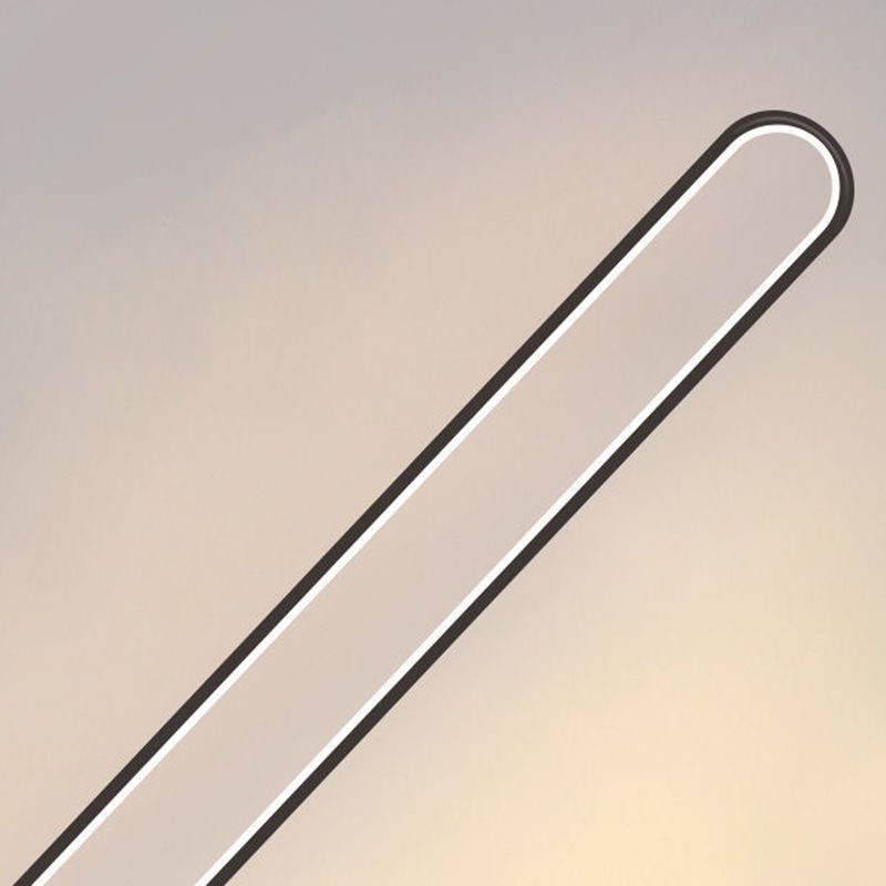 Forma geométrica Luz de piso de metal Estilo moderno 1 Luz de luz de luz en negro