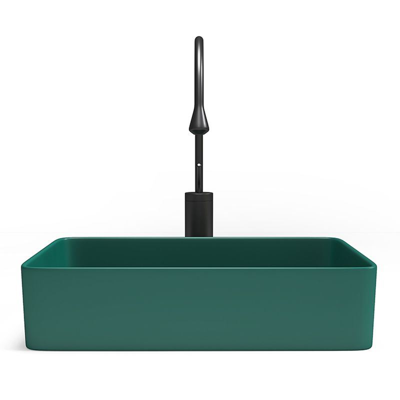 Contemporary Bathroom Sink Porcelain Rectangular Vessel Bathroom Sink