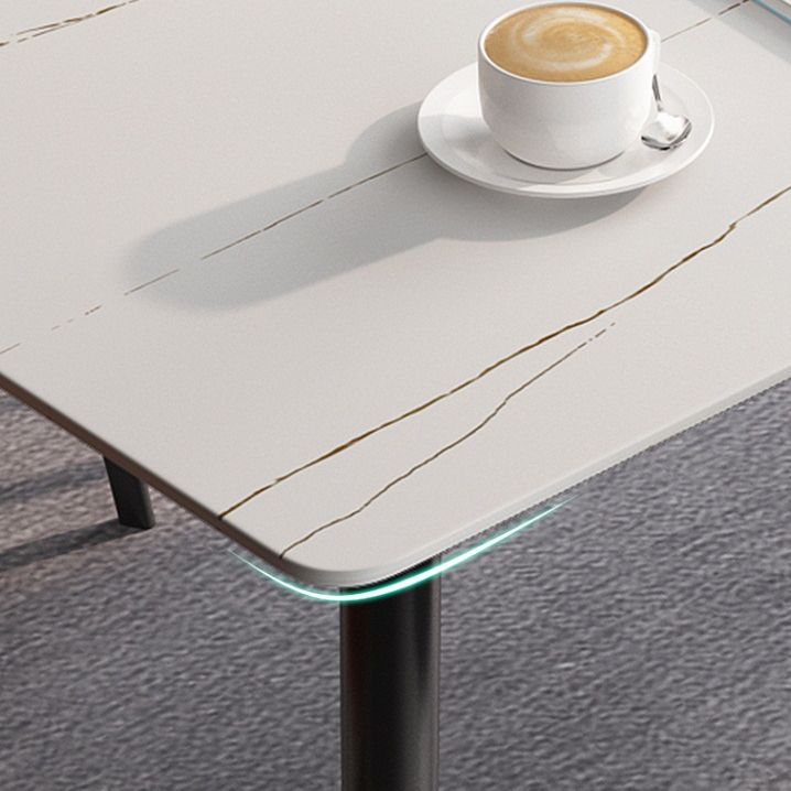 Mesa de piedra rectangular moderna contemporánea 4 patas de la sala de cena